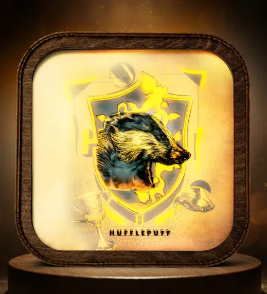 Wooden Acrylic Harry Potter Night Light Badger of Hufflepuff